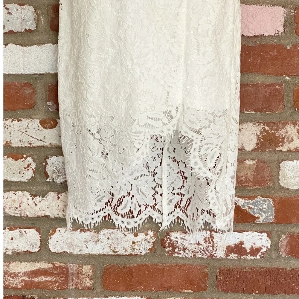 Lulus Flirting with Desire White Lace Bodycon Dress Size Medium - Picture 7 of 10